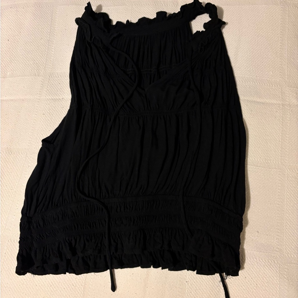 Ruffle crop tank top